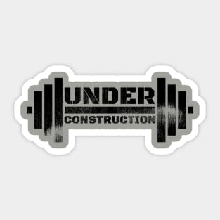 UNDER CONSTRUCTION BARBELL Sticker